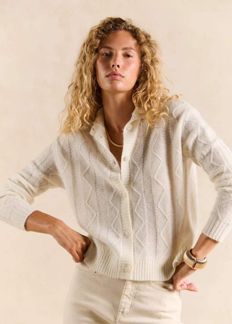 Gilet en maille chevron