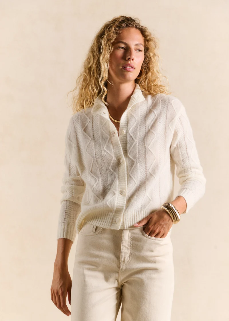 Gilet en maille chevron