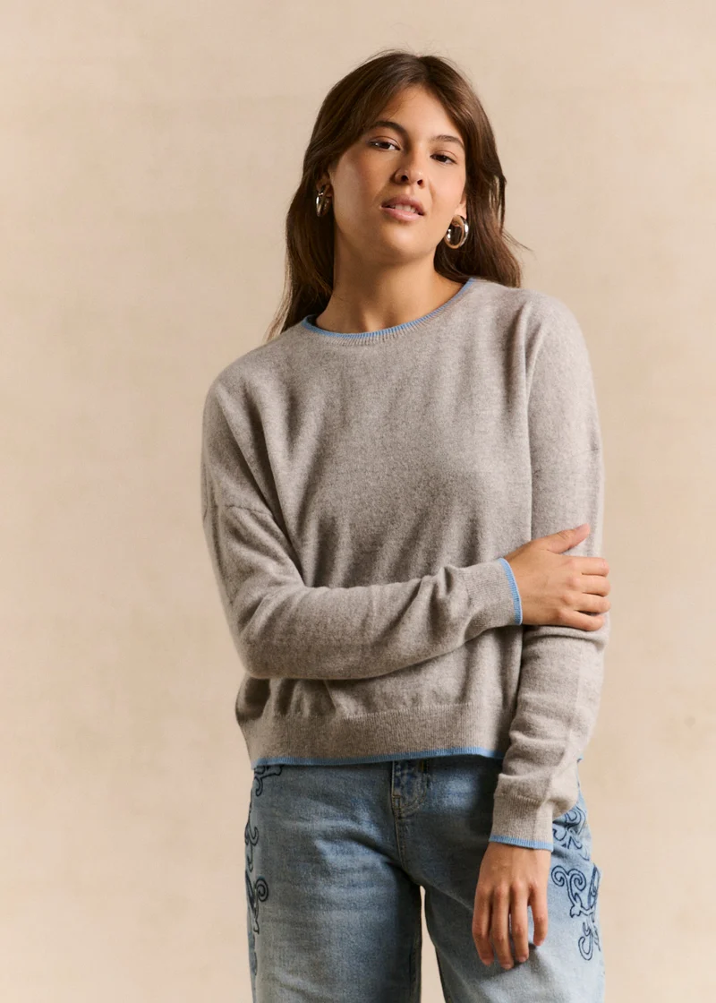 Pull carré en cachemire