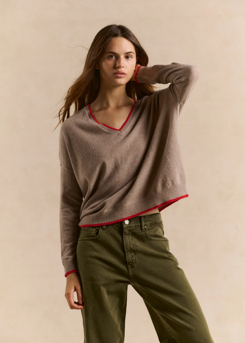 Pull col V en cachemire