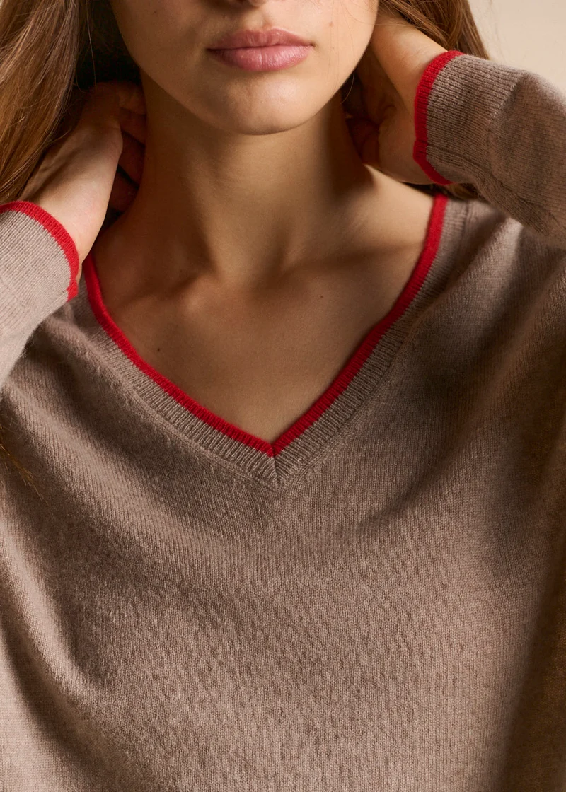 Pull col V en cachemire