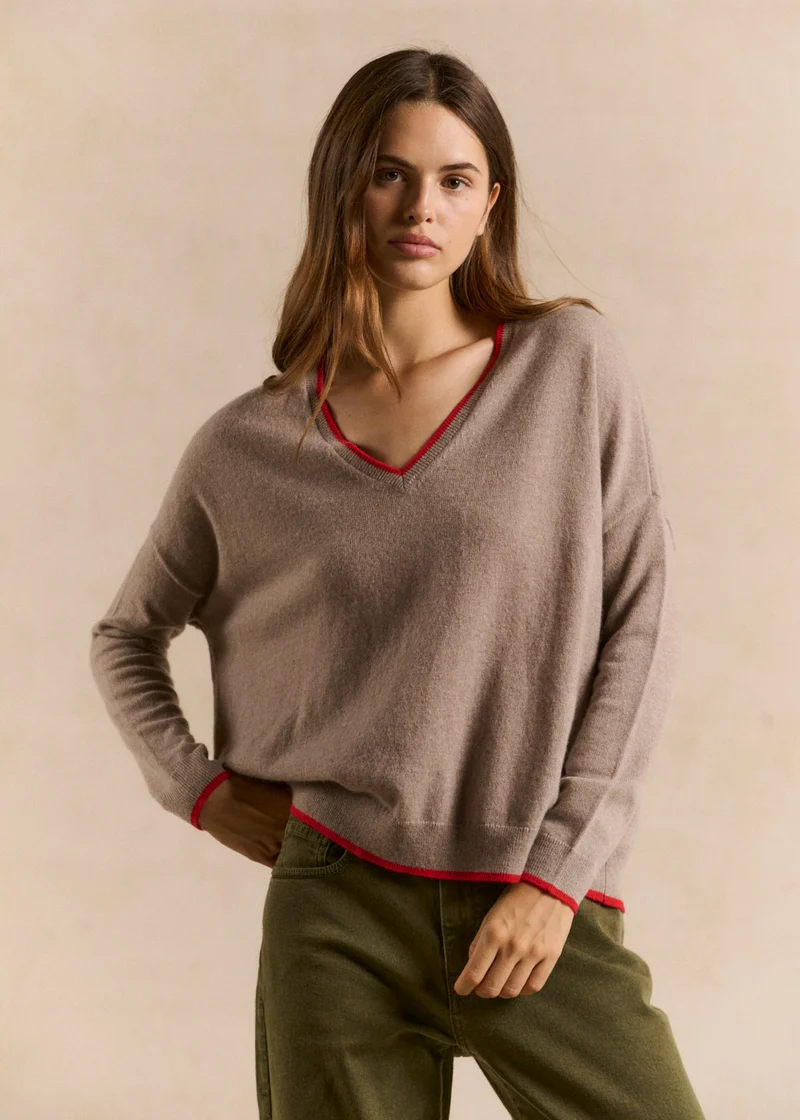 Pull col V en cachemire