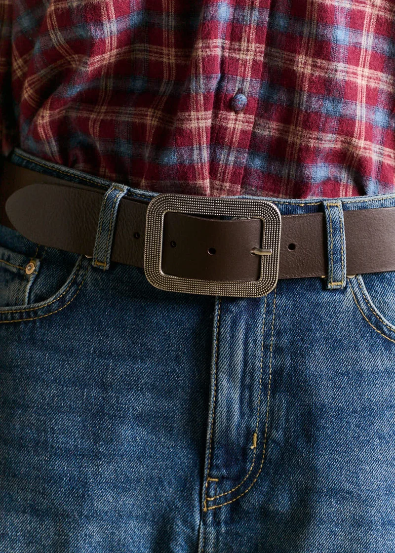 Ceinture cuir boucle rectangulaire
