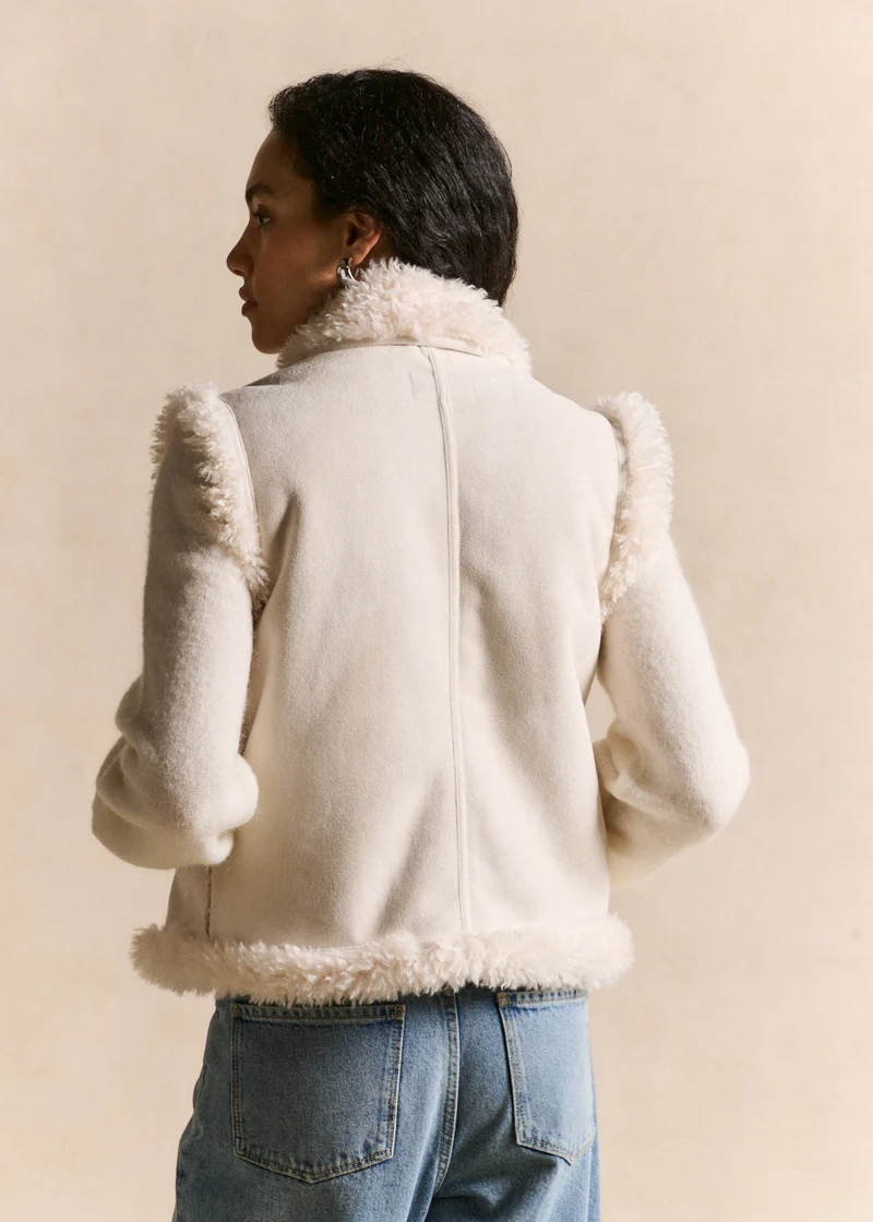 Gilet sans manches effet peau lainée