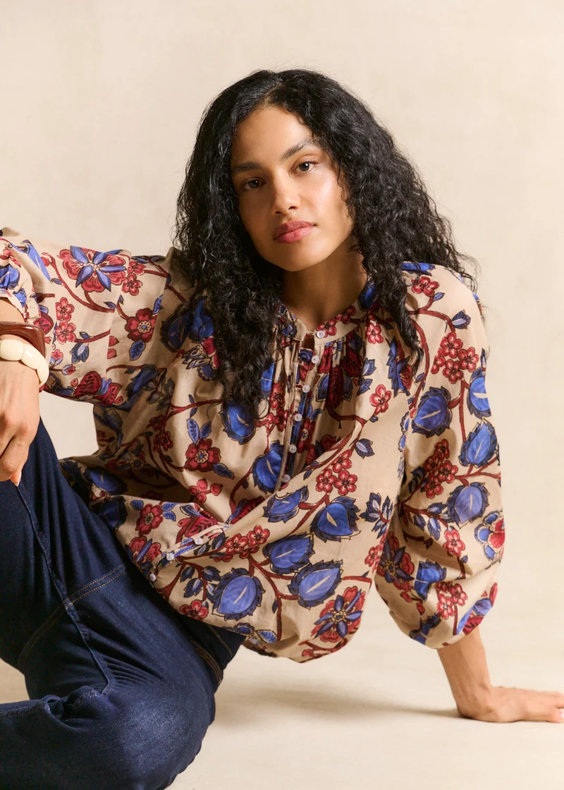 Chemise imprimée fleurs coupe ample