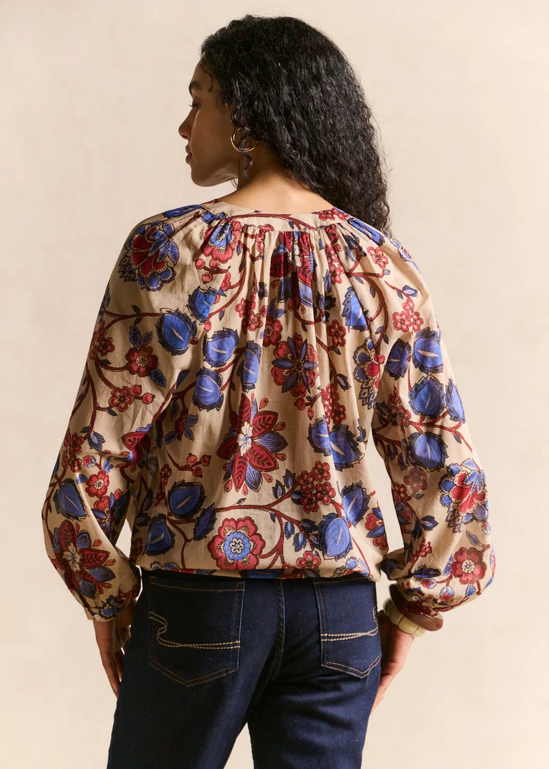 Chemise imprimée fleurs coupe ample