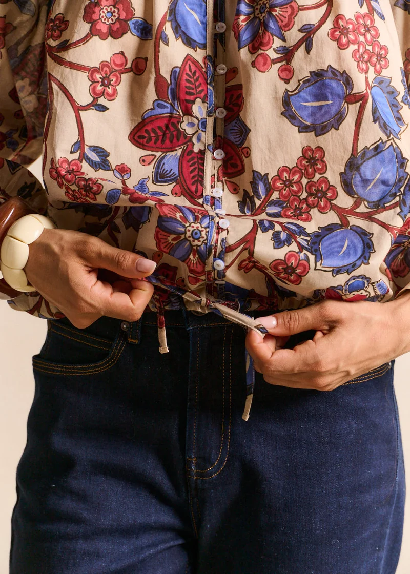 Chemise imprimée fleurs coupe ample