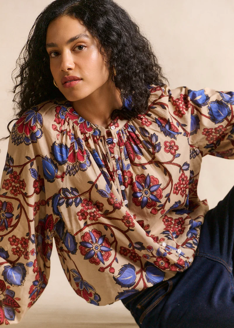 Chemise imprimée fleurs coupe ample
