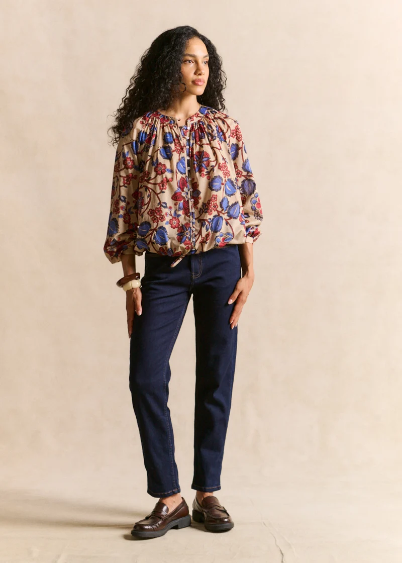 Chemise imprimée fleurs coupe ample