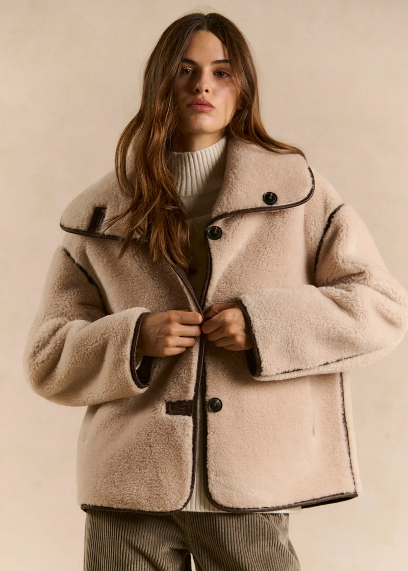 Manteau réversible effet fourrure