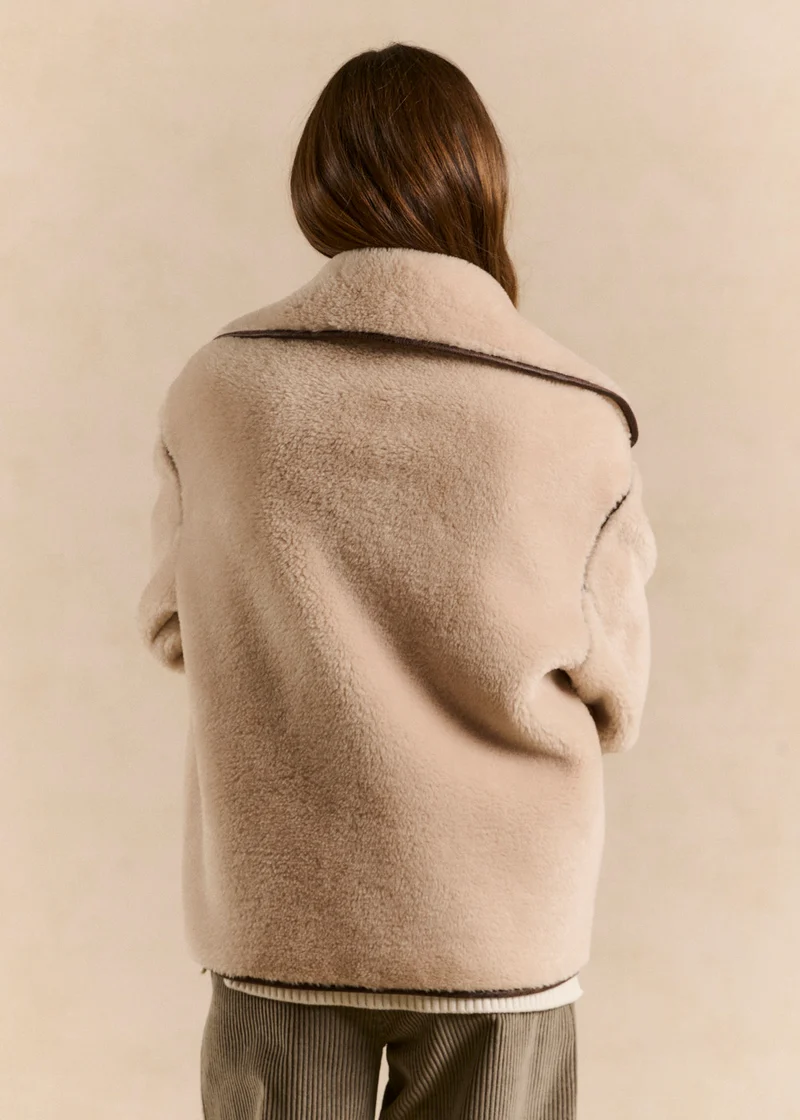 Manteau réversible effet fourrure