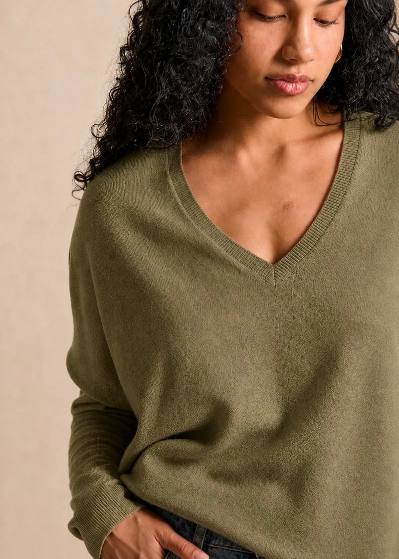 Pull cachemire col V ample