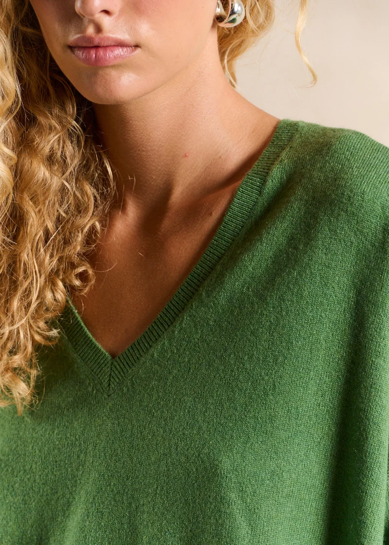 Pull cachemire col V ample