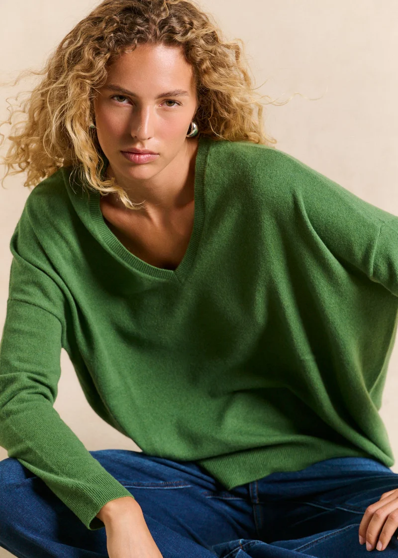 Pull cachemire col V ample