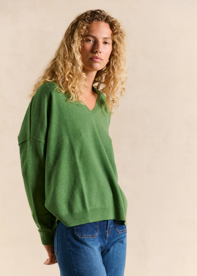 Pull cachemire col V ample