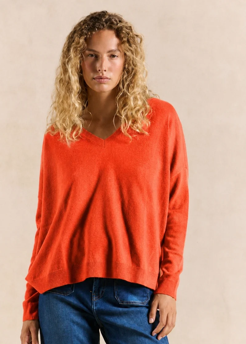 Pull cachemire col V ample