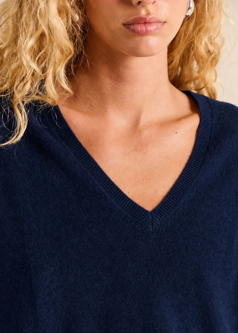 Pull cachemire col V ample