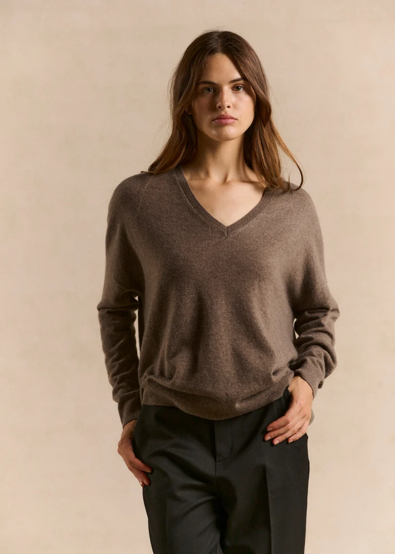 Pull cachemire col V ample