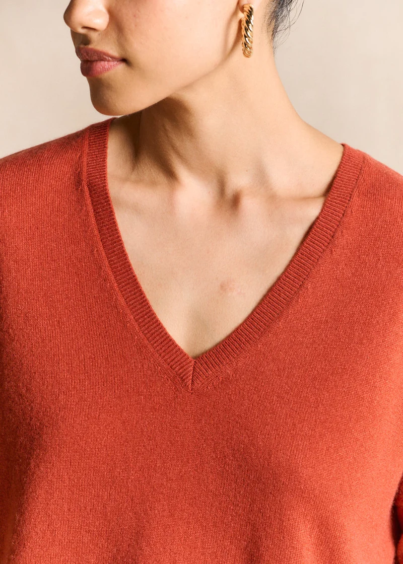Pull cachemire col V ample