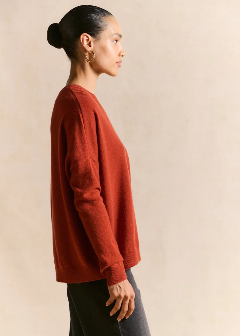 Pull cachemire col V ample