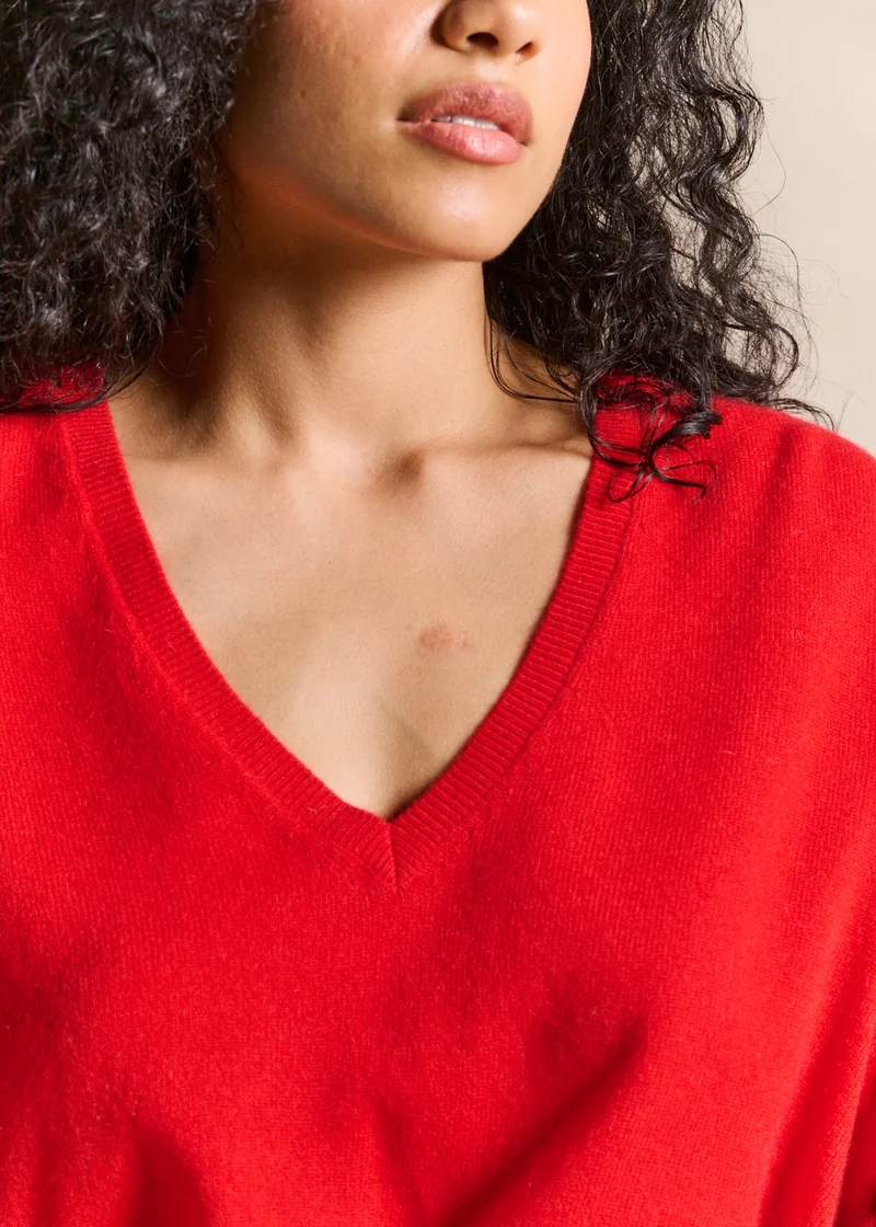 Pull cachemire col V ample