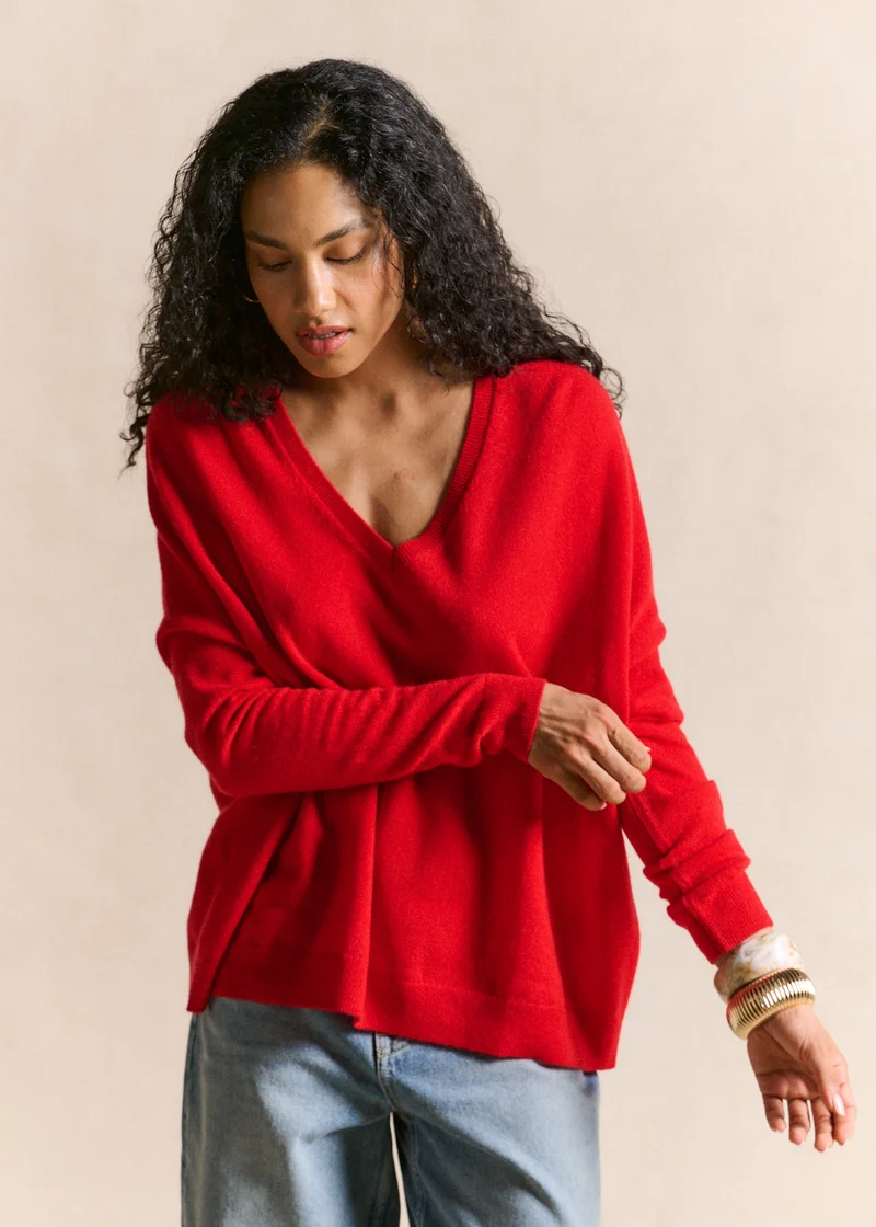 Pull cachemire col V ample