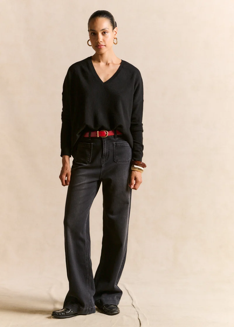 Pull cachemire col V ample