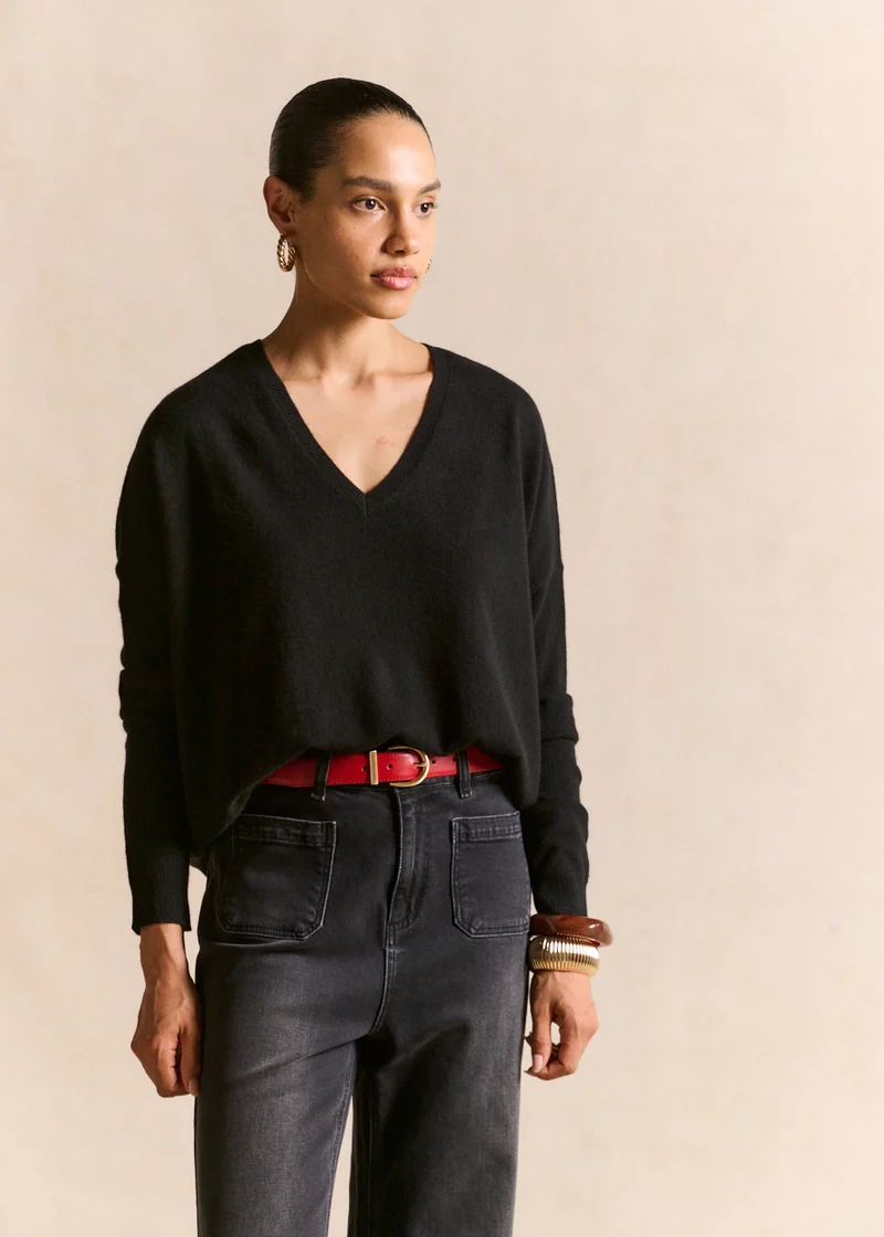 Pull cachemire col V ample