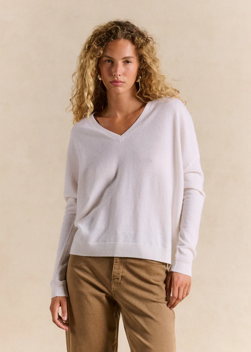 Pull cachemire col V ample