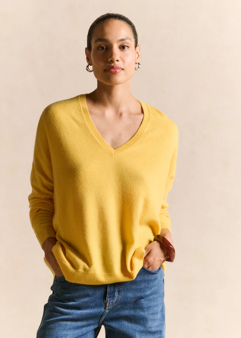 Pull cachemire col V ample