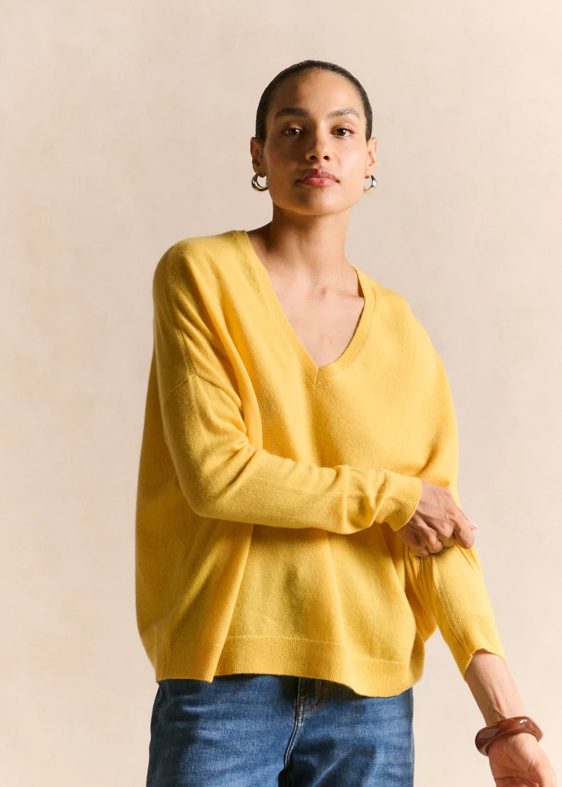 Pull cachemire col V ample