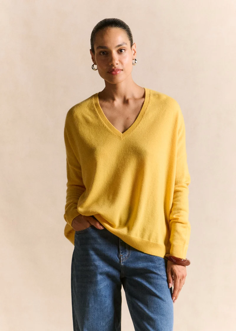 Pull cachemire col V ample