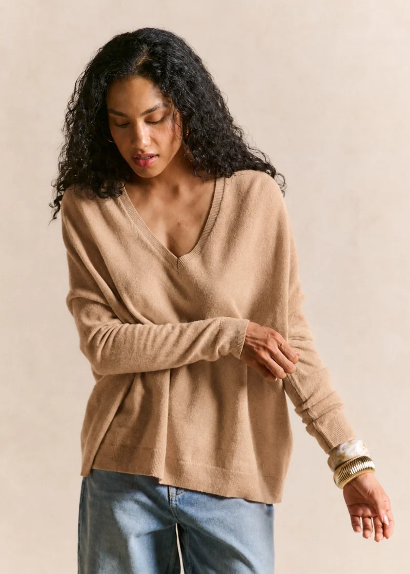 Pull cachemire col V ample