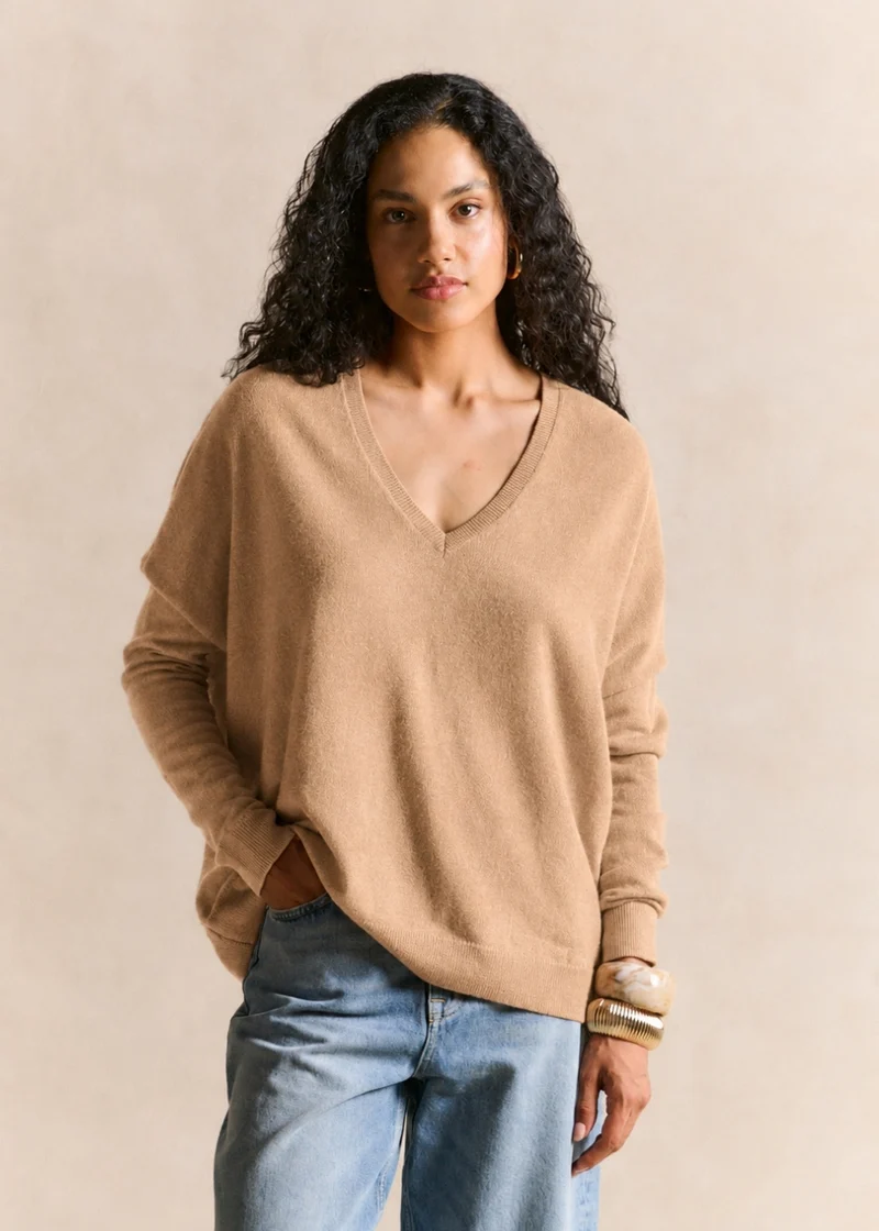 Pull cachemire col V ample