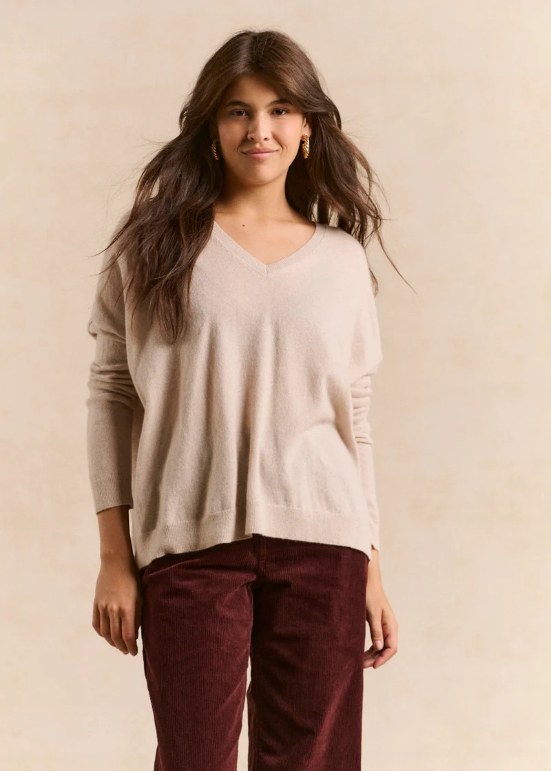 Pull cachemire col V ample