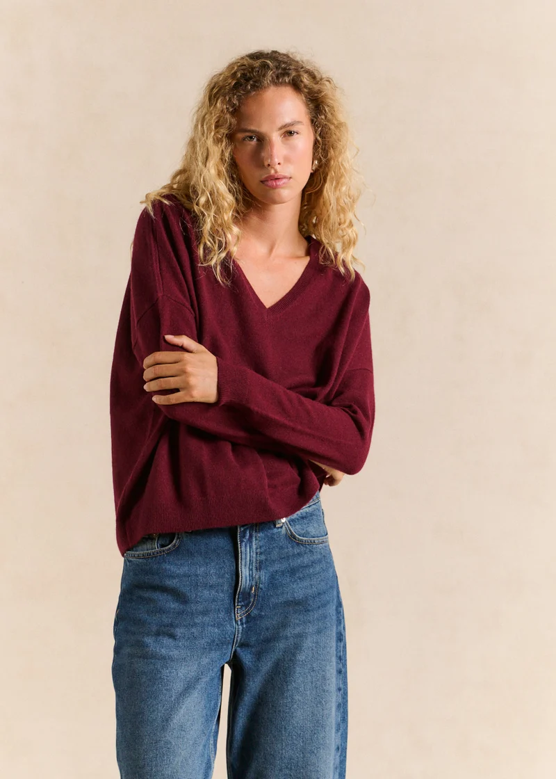 Pull cachemire col V ample