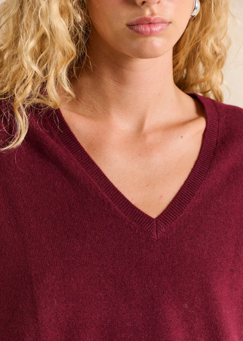 Pull cachemire col V ample