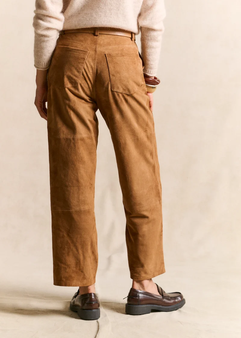 Pantalon droit en cuir