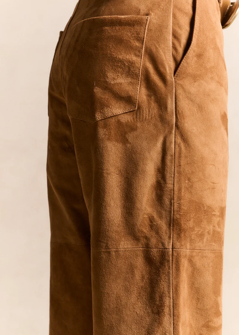 Pantalon droit en cuir