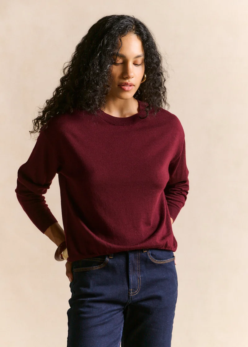 Pull col rond en laine