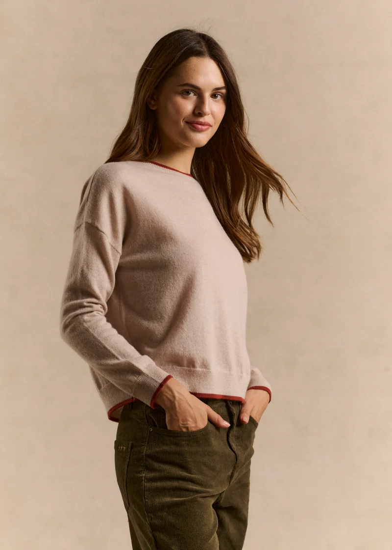 Pull carré en cachemire