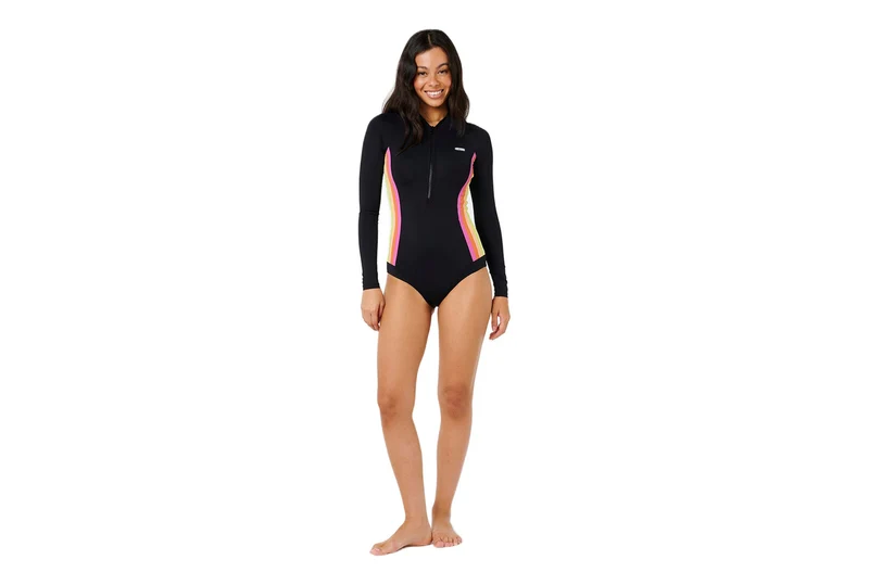 Combinaison de surf à rayures et protection solaire UPF