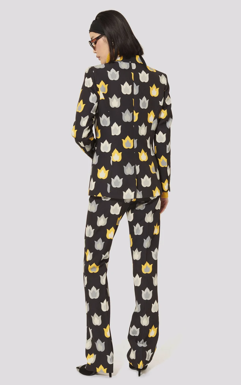 Veste tailleur imprimée noir