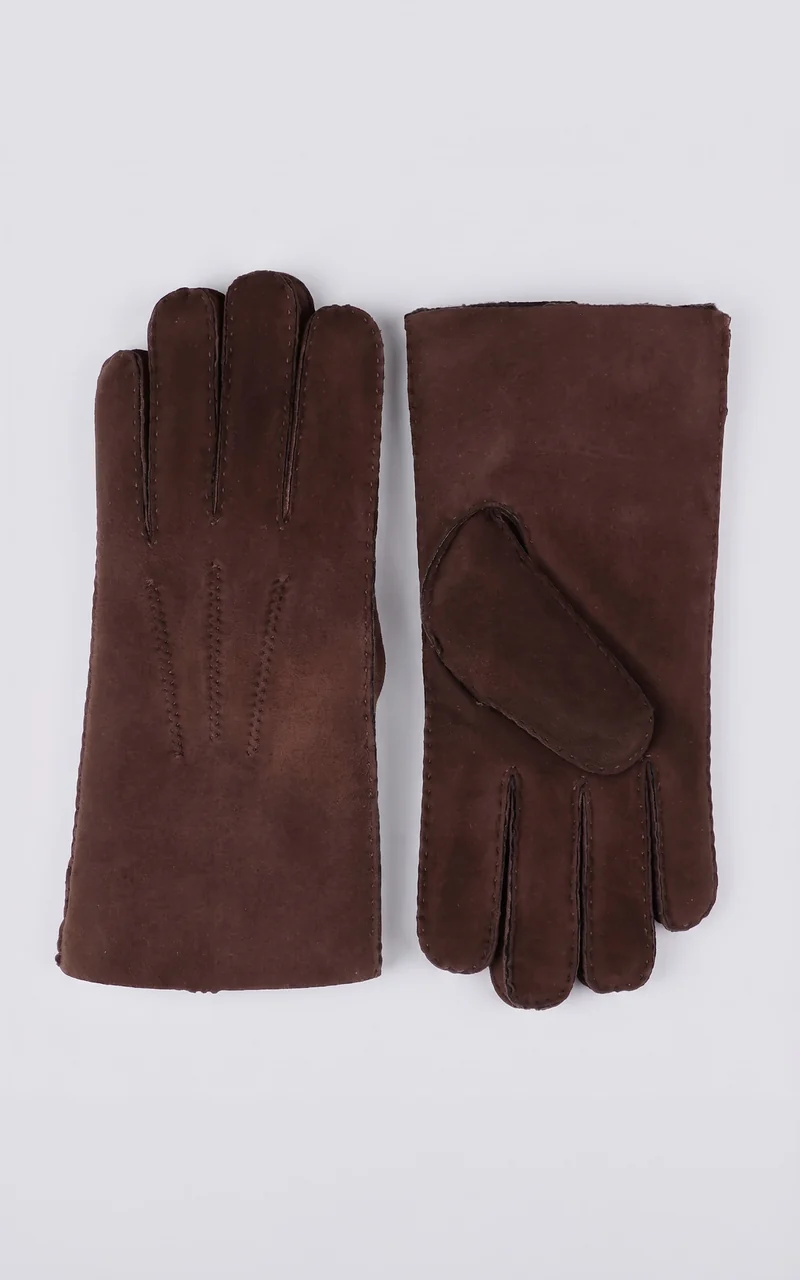 Gants en agneau mérinos marron