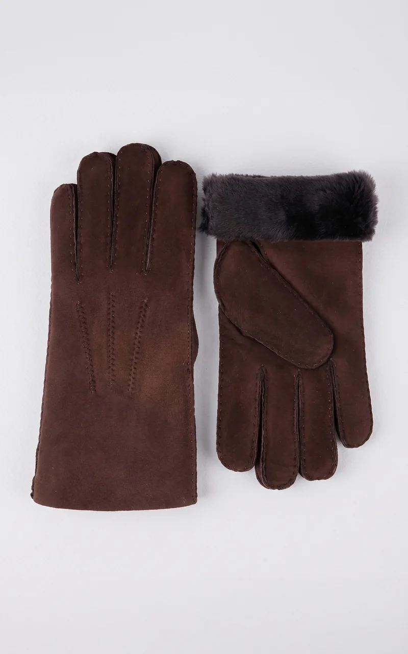 Gants en agneau mérinos marron