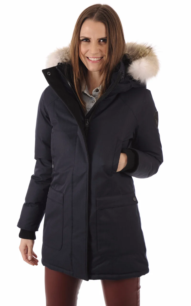 Parka cintrée Carla bleu marine
