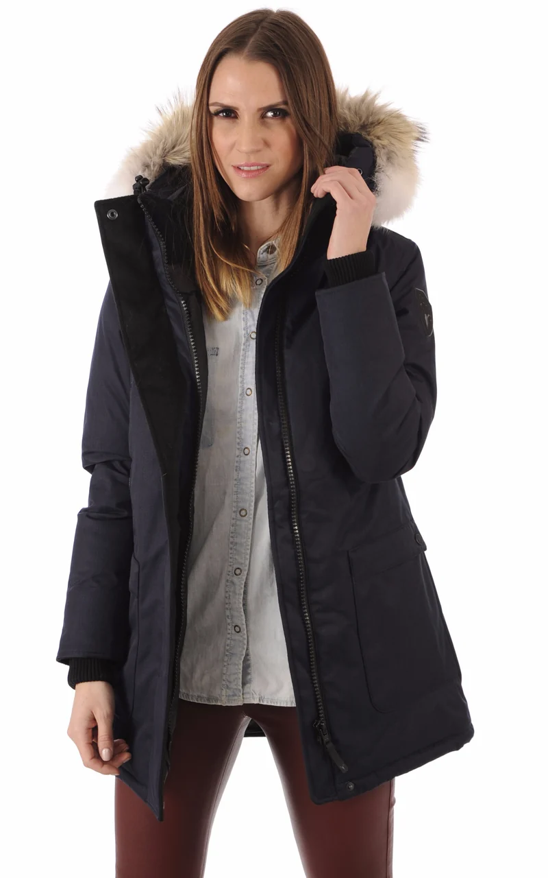 Parka cintrée Carla bleu marine