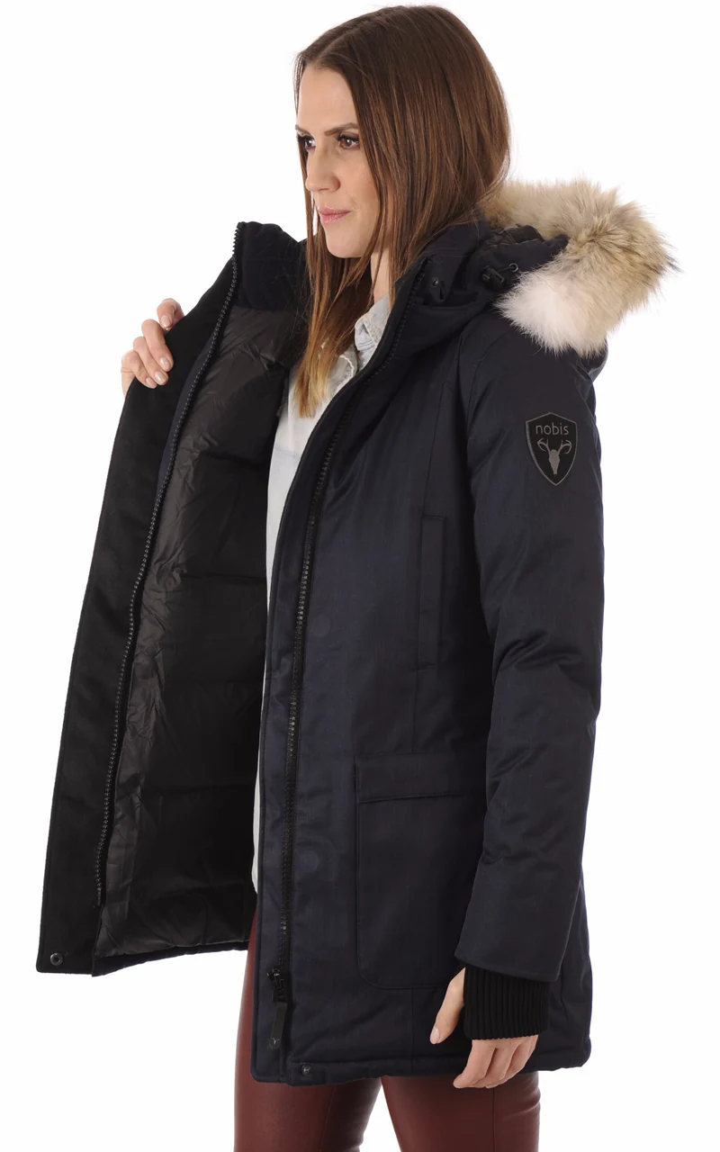 Parka cintrée Carla bleu marine