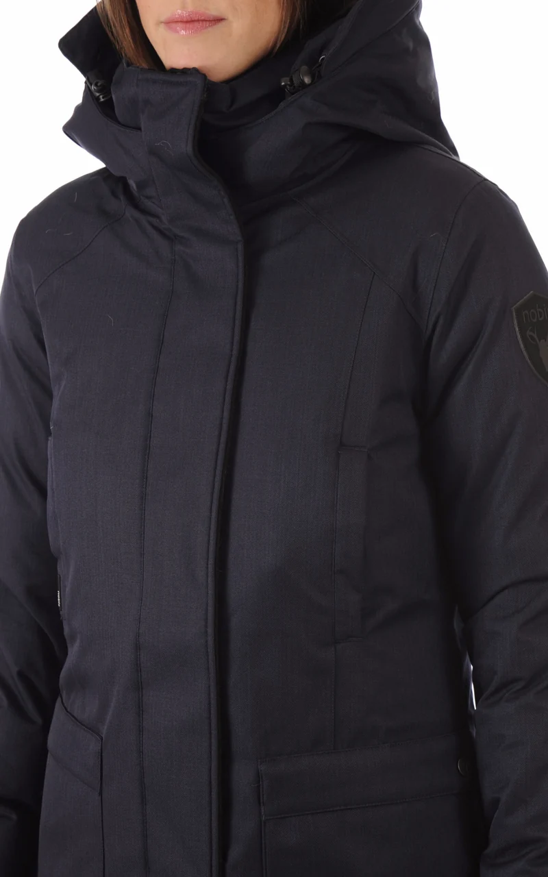Parka cintrée Carla bleu marine
