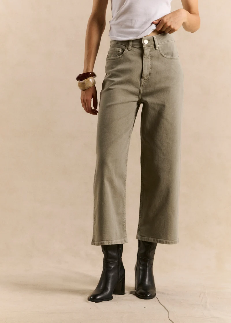 Jean taille haute coupe large 7/8